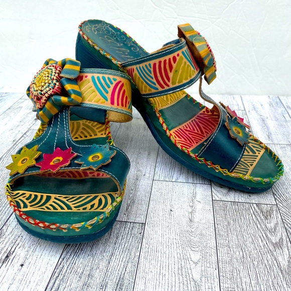 Elite Womens Love Slide Wedge Sandals Size 10 - Picture 1 of 12